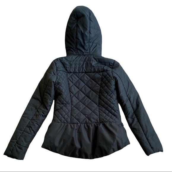 Xhilaration Black Hooded Puffer Jacket Zip Up Size Small (S/P) - Picture 2 of 6